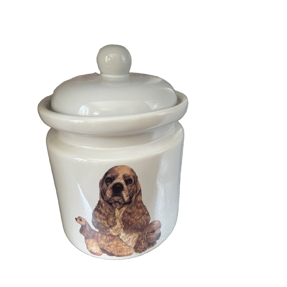 American Cocker Spaniel Treat Jar Buff Approx. 10" Showbreed Ceramic